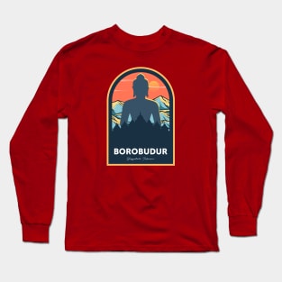 Borobudur Mahayana Buddhist Temple Java Indonesia Meditation Long Sleeve T-Shirt